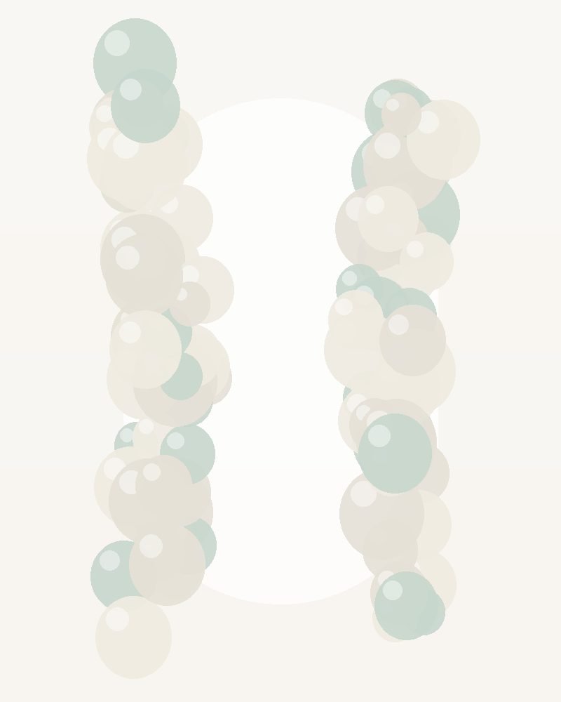 Baby shower balloon garland in soft neutrals